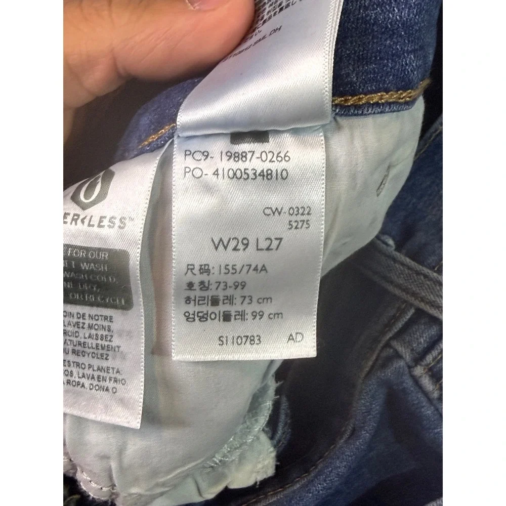 Levi's Boyfriend Jeans Womens 29‎ Blue Good Distressed Ripped Denim 19887-0266